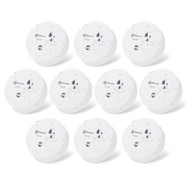 Geevon 10 Pack Water Leak Detectors, 100dB Water Sensor Alarms Flood Detector for Basements, Bathrooms, Laundry Rooms, Kitchens, Garages, and Attics, Water Alarms Battery-Operated (Battery Included)
