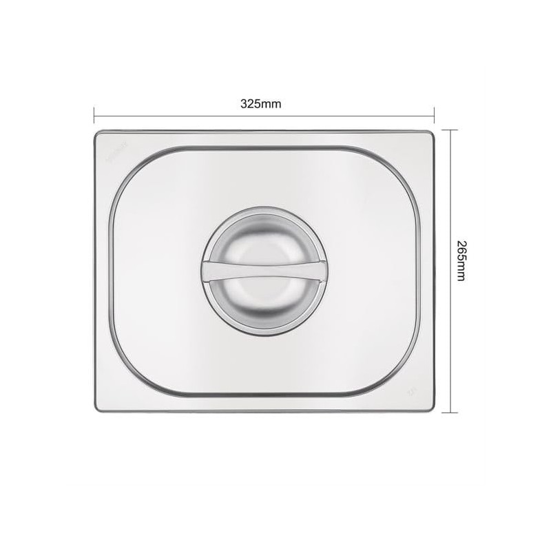 Vogue Stainless Steel Lid for 1/2 Gastronorm Tray, Silver, GN