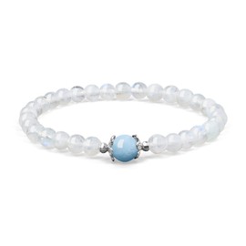 COAI Women's Beaded Bracelet Aquamarine Moonstone Bracelet Crystal Bracelet for Women
