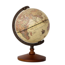 CALIDAKA Vintage Globe, Antique Globe Desktop Ornament, Rotating Globe with Stand, World Map Modern Desktop Decoration Souvenir for Office Home Decor, 8.7" x 5.5"