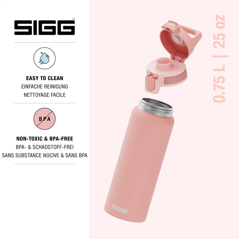 SIGG Stainless Steel Drinking Bottle, Shield ONE, Suitable for Carbonated