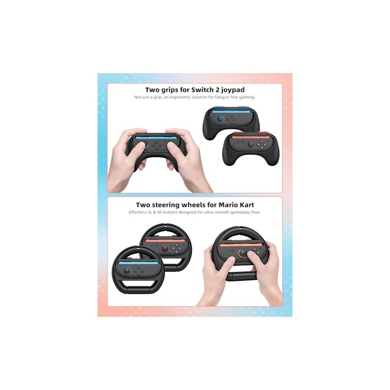Switch 2 Controller Accessories Bundle (Black+Black)