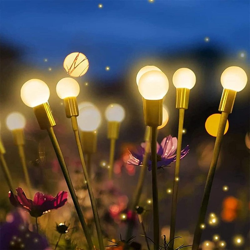2 Pack Solar Powered LED Pendant Lights Firefly Lights Outdoor