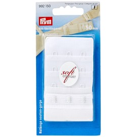 Prym Women's Prym 50 Mm "Soft Comfort" With 3 Hooks, White Bra Extender Hooks, White, One Size UK
