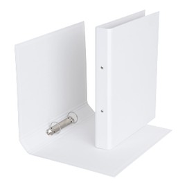 Bigso Box of Sweden Ringbuch mit 2 Ringen – schmaler Ordner aus Faserplatte und Papier – Ringhefter für Dokumente, Klarsichthüllen oder Trennblätter – weiß