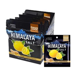 Ginger And Lemon Candy: Made from Natural Himalaya Salt (15g x 6 packs) Halal Sports Candy