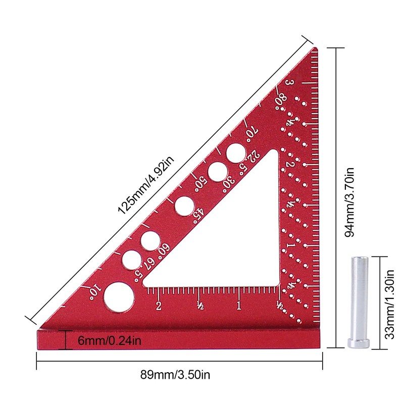 JCFANTS Small Carpenter Square, Small Square Tool with Fixed Miter