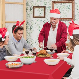 sunepany 4 Pack Red Tablecloth Red Plastic Table Cloths Disposable Tablecloth Red Table Cloths Rectangle 54 x 108 Inch Red Table Cover for 6 to 8 Foot Tables for Outdoor Camping Picnic Birthday Party