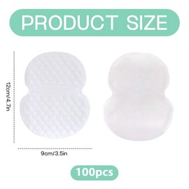 100 Pcs Armpit Sweat Pads, Underarm Sweat Pads for Women Men, Disposable Underarm Sweat Pads, Odour Free Invisible Comfortable Super Absorbent Pad, Fights Hyperhidrosis