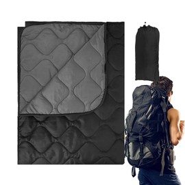 Camp Blanket - Windproof Packable Outdoor Travel Blanket,Backpacking Quilt, Lightweight Warm Quilt for Camping Stadium, Beach, Airplane