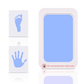 Inkless Baby Footprint and Handprint Kit, Large Clean Touch Ink Pad, Non-Toxic Ink Pad for Baby Hand and Footprints, Ink Pad for Dog Paw Prints 6 × 4.2 in (Blue)