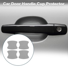 TUCKBOLD Car Magnet Car Door Handle Scratch Protector 90x100mm Anti-Scratches| Door Handle Protective Film Carbon Fiber Silver Tone 4 Pcs