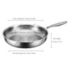 32cm Titanium Stainless Steel Frying Pan Non-stick Wok Skillet with