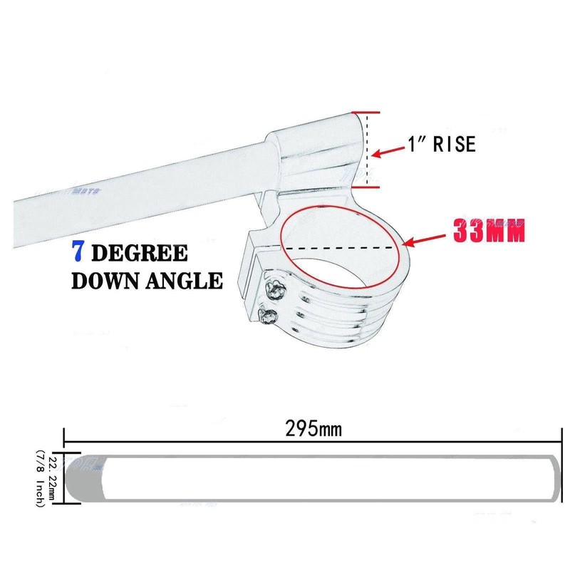 TDR pair CNC 33mm Raised Clip Ons clip-on Fork Handle