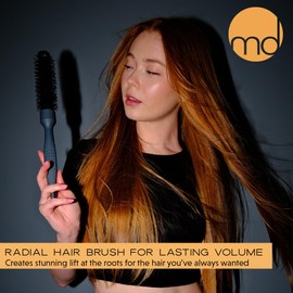 mdlondon BRUSH Radial 4 (25mm Dia. Barrel) Small Round Hair Brush to Shape & Volumise. Round Hairbrush for Blow Drying Cropped Hair. Round Blow Dry Brush - Genuine mdlondon Hairbrushes for Women & Men