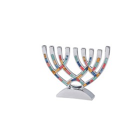 Israel Giftware Design Contemporary Aluminum Menorah Color: Multi