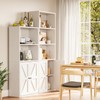 oneinmil 4-Tier Bookshelf and Bookcase, Wooden Bookshelves with Cabinet Doors,