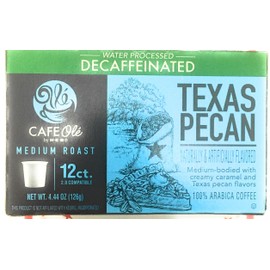 Cafe Ole Texas Pecan Decaffeinated 12 count pods. 3 pack bundle.