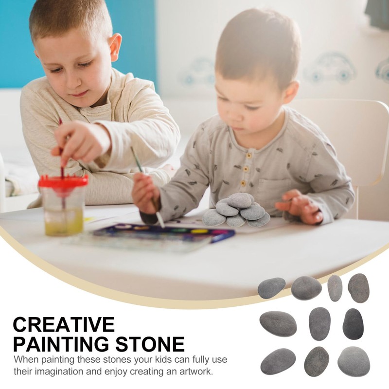 SAFIGLE Natural Stone Round Painting Stone Smooth Rock DIY Painting