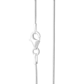 Designer Inspirations Boutique SNAKE Necklace Chain with Lobster Claw Clasp - for Men Women Children - 0.9MM Wide - 925 Sterling Silver - Italian Made - 18" Inch