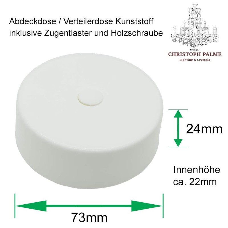 White Junction Box with 3-Pin Terminal and Accessories Diameter 73