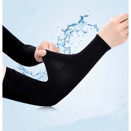 1 Pairs Kids Arm Sleeves Youth Arm Sleeves Breathable Elastic Arm Compression Sleeve Outdoor Athletic Arm Sleeves for Football Basketball Volleyball Baseball Youth Boys Girls,sun uv protection，Black