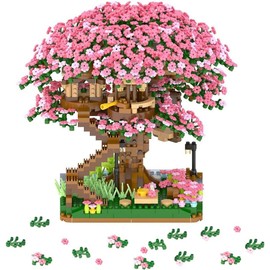 Mini Bloques De Construcción De Kit De Árbol De Bonsái De Flor De Cerezo, 2138 Piezas Juego de Construcción de árbol Sakura, Flor Bonsái, Colección Botánica para niños de 8 años+