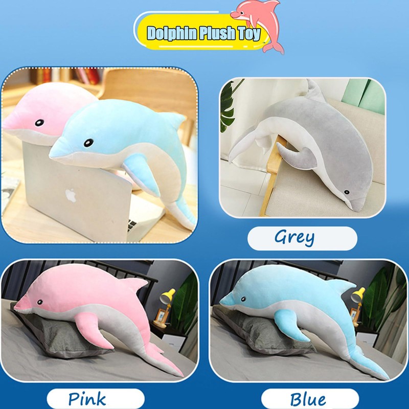 Somao Dolphin Stuffed Animals Plush Pillow Super Soft Sea Animal