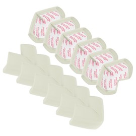 MECCANIXITY 12 Pack Soft Corner Protector, Rubber Foam Furniture Proofing Corner Guards Edge for Fireplace Table Stair, White