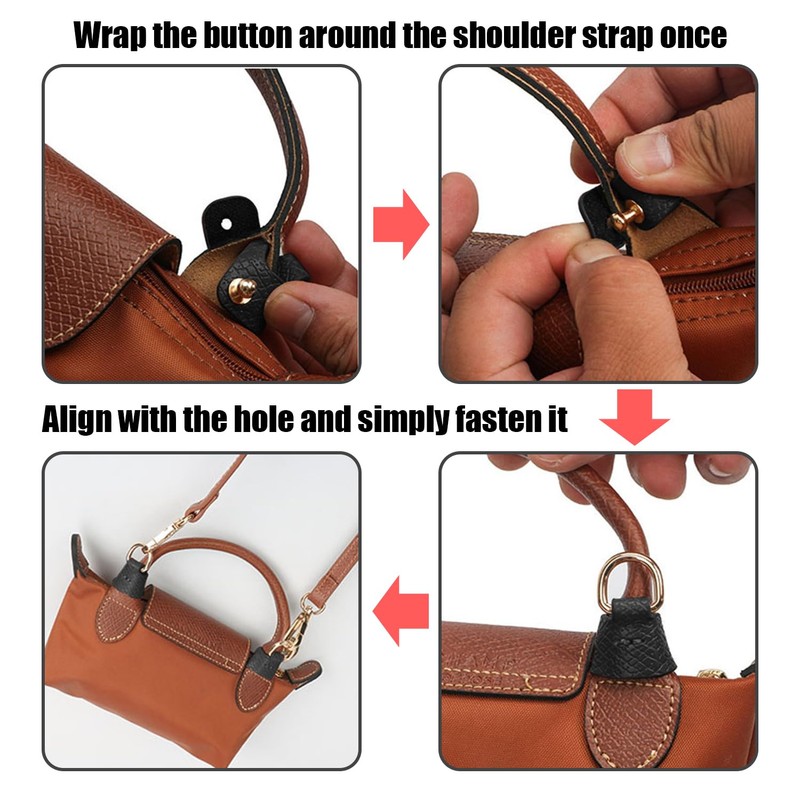 1 Leather Shoulder Strap, 2 Punch-Free Leather Buckles, Bag Shoulder