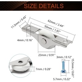 MroMax 10Pcs 23mm/0.91" Dia Screen Door Rollers Nylon White Sliding Wheel Electroplating Sliding Wheel with Stainless Steel Shell for Garage Screen Door