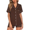 Aamikast Button Up Pajama Set for Women Shorts Short Sleeve