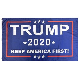 Trade Winds 3x5 Trump -2020- Keep America First! Stars Blue Double Sided 100D Woven Poly Nylon Flag 3'x5' Banner Grommets Heavy Duty (RUF)