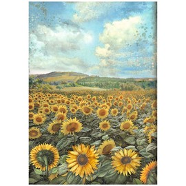 Stamperia A4 Rice Paper Sunflower Art Landscape, Multicolour, One Size