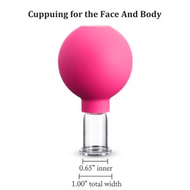 Nuanchu Nuanchu Facial Cupping Cup Rose Red Glass Face Cup Silicone Cupping Massage Vacuum Suction Mug for Body Face Leg Arm Back Shoulder Muscle and Joint Pain(0.65 Inch Diameter)