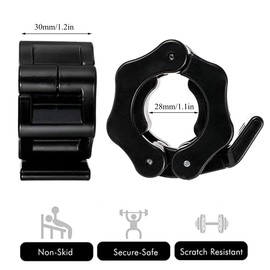 OHYER 4 Pieces Dumbbell Clasps Barbell Clamps Barbell Collars Dumbbell Clamps Dumbbell Bars Secure Snap Lock for 28 mm Red and Black Training Accessories for Workout Weightlifting Fitness