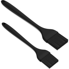 Silicone Basting Brush 2 Pack, Steel Core Heat Resistant BPA Free Brush for BBQ & Baking