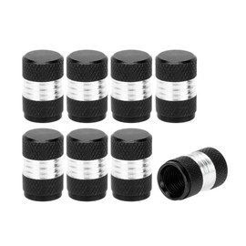 A ABSOPRO Tire Valve Stem Caps 10x16MM Car Wheel Valve Cap Aluminum Alloy Black for Car Bike Motorcycle Truck Anti Crash Tyre Valve Stem Cover Valve Dust Cap Tire Valve Cap 8 Pcs