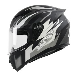 JQF Gear Full Face Motorcycle Helmet WS-607 DOT Approved Motorbike Racing Street Bike Helmets for Adults with Visor (Gray Ash, XXL)