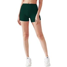 CADMUS Women's High Waist Yoga Shorts Spandex Running Side Pockets,3 Pack,16#,Grey & Black & Dark Green,Small