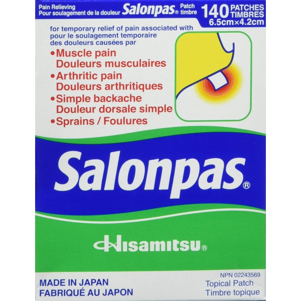 Salonpas Pain Relieving Patch, 140 Patches x 2pk