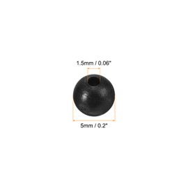 PATIKIL 5mm Fishing Beads, 200Pcs Soft Plastic Round Rubber Fishing Bait Eggs Rig Bead Tackle Lures Accessories with Storage Box, Black