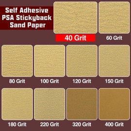 SPEEDWOX 40 Grit Sandpaper Roll Self Adhesive PSA Stickyback Sand Paper 2-3/4" Wide 10 Yard Long Sandpaper Sheets for Automotive & Woodworking Air File Long Board Sanders Metal Plastic Sanding Blocks