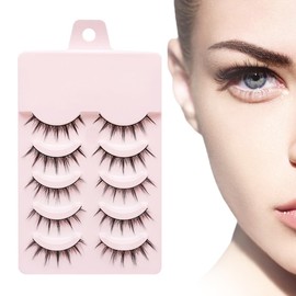 SIRLOMU Pack of 2 Natural False Eyelashes, Natural Makeup, Curly Soft False Eyelashes