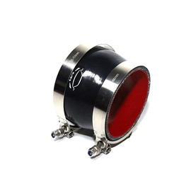 TenkeAuto 4-Ply Reinforced 3.75"-4" ID Reducer Silicone Hose Coupler 3" Length With T Bolt Clamp for Turbo/Intercooler/Piping (3.75" to 4" Black)