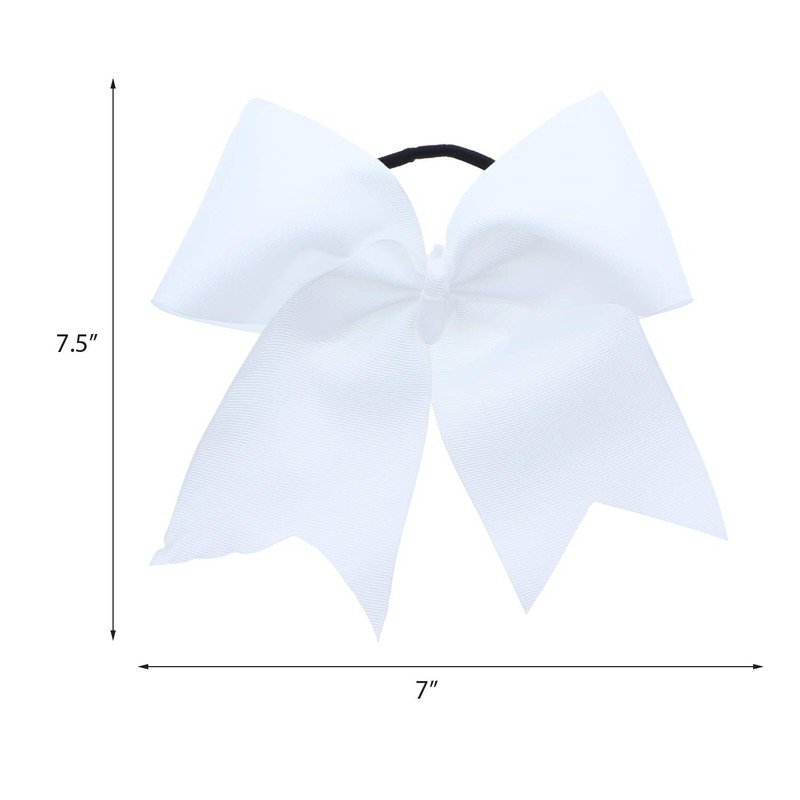 White Jumbo Bow Pony with Tails