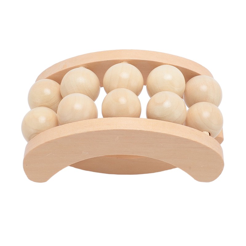 Wooden Massage Ball Roller with 10 Beads Deep Tissue Relief