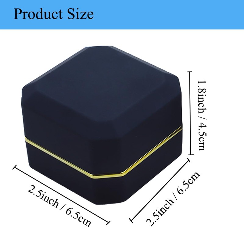 GBYAN Ring Box with LED Light Jewelry Display Gift Box