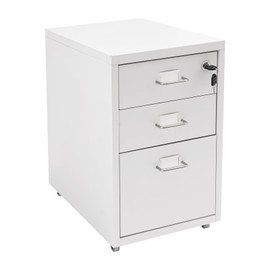 QUSKLISU 4/6 Drawer Metal File Cabinet with Lock, Vertical Locking Filing Cabinet for Home Office, Secure Storage for A4/F4/Letter/Legal Documents, Tool-Free Assembly Required (White, 3 Drawers)