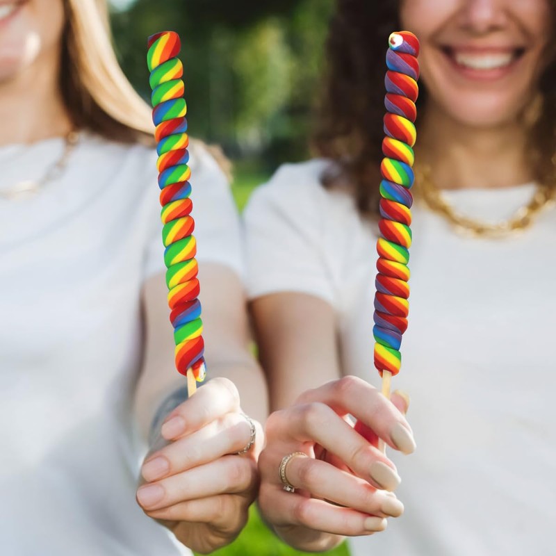 3 Jumbo Rainbow Twisty Lollipops 12" Inch Individually Wrapped, Mixed